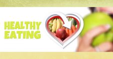 Nutrition for older adults. Lady eating an apple.