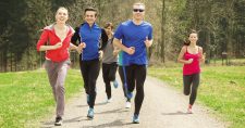 Does Running Cause Arthritis? Picture of 3 caucasian females and 3 caucasian males jogging.