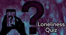 UCLA Loneliness Scale. Picture of a large question mark with hands holding a phone with a question mark on the screen.