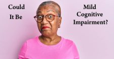 Understanding Mild Cognitive Impairment. Picture of an older black female with a puzzled look on her face.