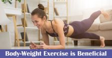 The Advantages of Body-Weight Exercise. Picture of a young caucasian female exercising at home only using her body as any weight or resistance.
